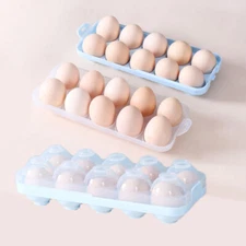 1x 10 Grids Egg Storage Box with Lid Eggs Container Organize for Refrigerator