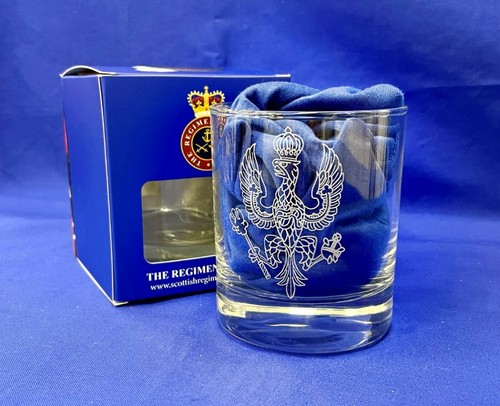 UK British Army Regimental engraved Whisky glass with regimental cap badges. - Picture 33 of 73