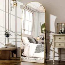 64"x21"Gold Arched Full Length Mirror Full Body Mirror Floor Mirror with Hanging