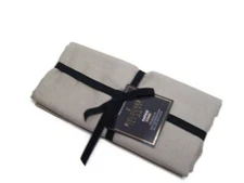 Fieldcrest Luxury Taupe Brown Subtle Texture Washed Linen Dinner Napkin Set of 4