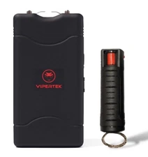 VIPERTEK 350 BV Rechargeable Mini Stun Gun LED Light with Pepper Spray