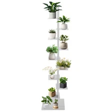9-Tier Spine Bookshelf Vertical Book Tower Metal Display Stands For Plants Books