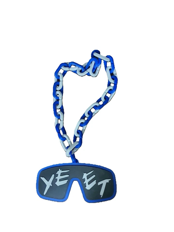 Jey Uso Yeet 眼镜灵感 WWE 摔跤项链链 32 英寸粉丝闪亮徽章 — 第 2/4 张图片