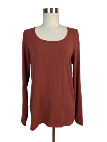 Peruvian Connection Brown Long Sleeve Stretch Blo… - image 1