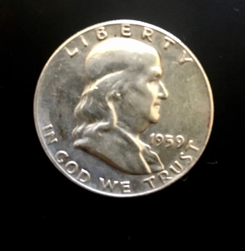1959 D Franklin Half Dollar BU 90% Silver US Coin