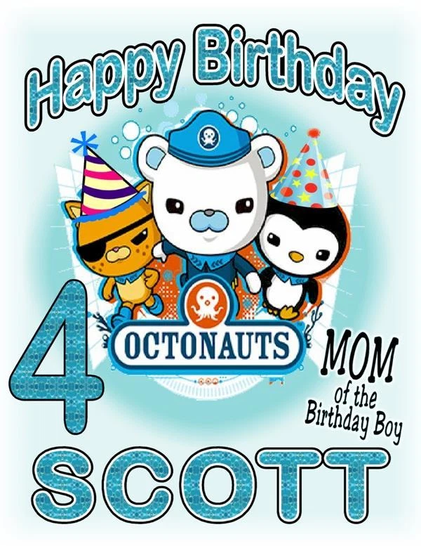 CAMISETA CUMPLEAÑOS OCTONAUTS Personalizada Cualquier Nombre/Edad/Familia Niño a Adulto Foto 3 de 4