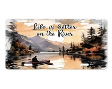 Life is Better at the River Aluminum Front License Plate Car Accessory Vanity
