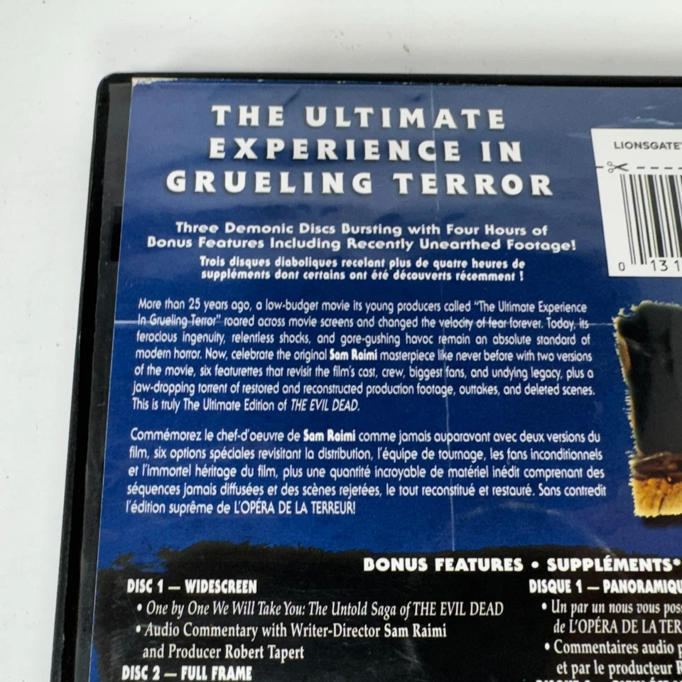 The Evil Dead Ultimate Edition DVD Set 3 Disc w/Double Sided Poster OOP Rare - Image 4 of 4