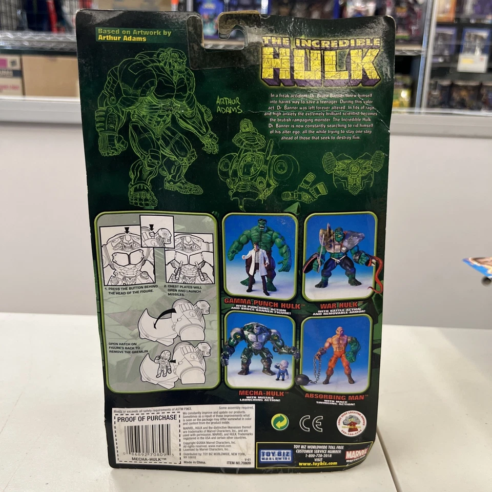 Marvel Incredible Mecha-Hulk 2004 Action Figure  Toy Biz W Gremlin Please Read - Image 2 of 4