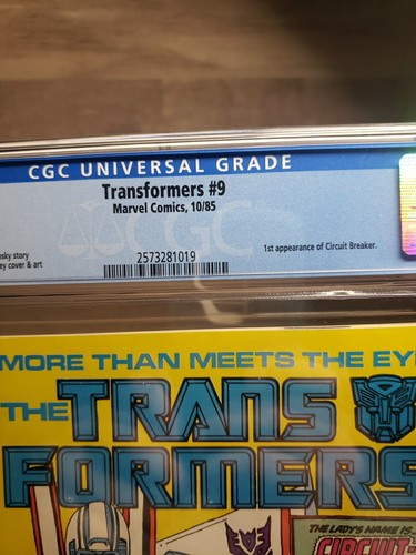 Transformers #9 CGC 9.6 1st full Josie Circuit-Breaker 1985 Starscream Shockwave - Bild 3 von 13