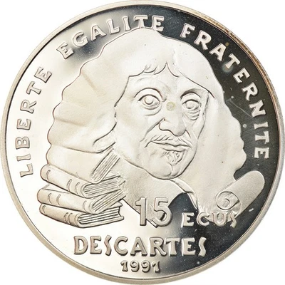 Monnaie, France, Descartes, 100 Francs, 1991, Paris, Proof, FDC, Argent - Photo 1/2