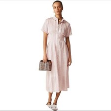 J Crew Wren lace-trim shirt-dress in glossy twill Size 10