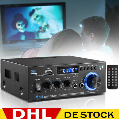 800W Bluetooth Verstärker HiFi Stereo Amplifier Audio Doppel Kanal Digital FM