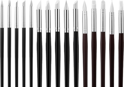 15 Pcs Silicone Paint Brush Black Silicon Color Shapers Brushes for DIY Handicra