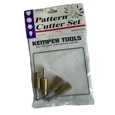 Vtg Kemper Tools Pattern Cutter Set Clay Cutters 7/16" Round Flower Tear Heart