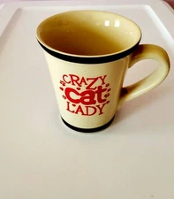Coastline Imports Crazy Cat Lady Novelty Coffee Tea Cup Mug Paw Prints