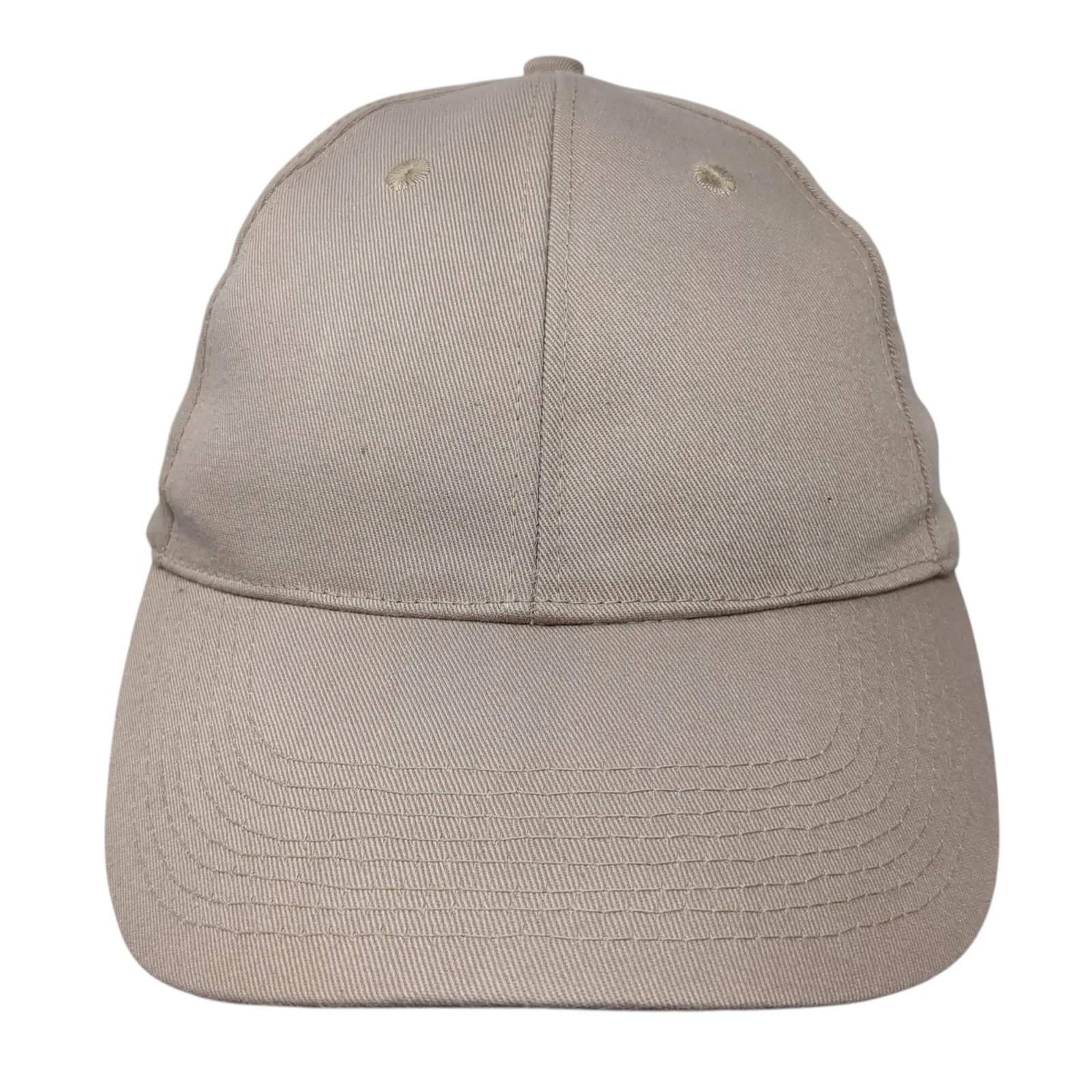 Big Custom Strapback Hat Beige One Size Adjustable Vent Holes Blank