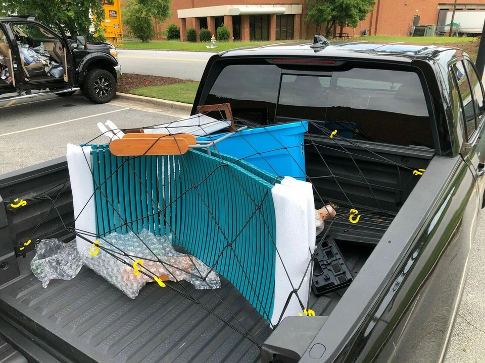 Ganchos de amarre de cama de malla de red de carga para camioneta GMC Sonoma tamaño compacto 60" x 78" Foto 2 de 4