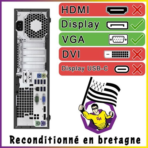 PC HP EliteDesk 800 G2 SFF Intel I5-6500 RAM 16Go SDD 240Go W11 Wifi - Photo 6/6