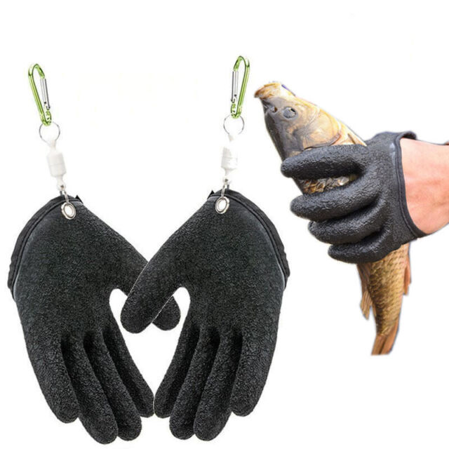 Fishing Gloves Anti-Slip Protect Hand from Puncture Scrapes Catch Fish Glo-PT