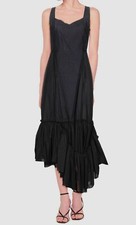$1567 Marni Women's Black Raw Edge Distressed Midi Sleeveless Dress Sz It36 Us0
