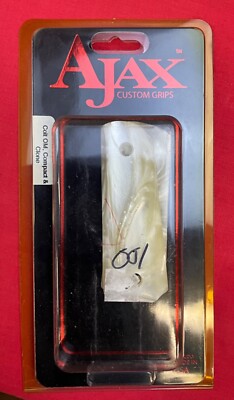 VINTAGE AJAX CUSTOM GRIPS COLT 1911 OM COMPACT & CLONE WHITE PEARLITE