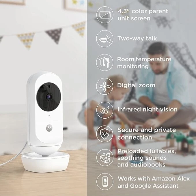 Motorola Baby Monitor Easy44connect 4.3’’ HD Wi-Fi Video Baby Monitor