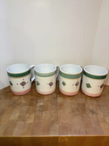 Caleca Italy Pottery Belvidere Mugs Set 4