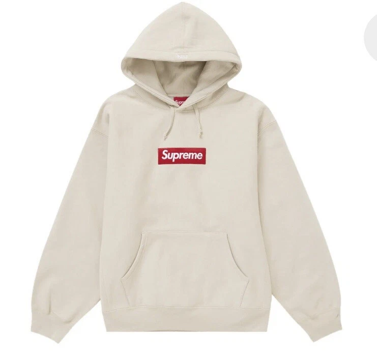 Sweat à capuche Supreme FW24 Box Logo Stone taille L neuf