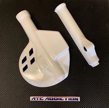 ATC Addiction Fork & Disc Guards WHITE Kawasaki 86 87 KXT250 250 Tecate 3 Maier