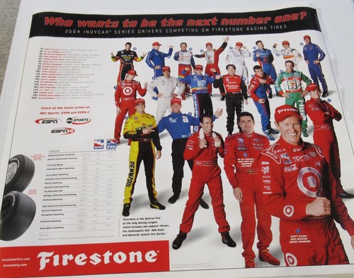 2004 Indy Car Promo Poster Dixon de Ferran Helio Dario Kanaan Hornish 21.5x25
