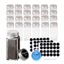 24pcs Glass Spice Jars 120ml Herbs Seasonings Storage Container Shaker Bottles