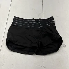 Kiwi Rata Black High Waisted Ruched Yoga Shorts With Pockets Womens Size Medium 