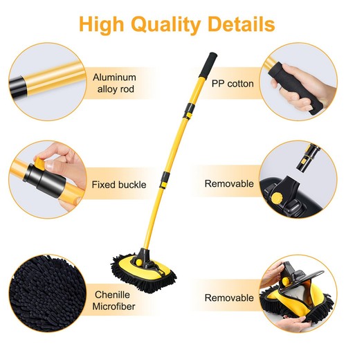 Car Wash Mop Car Brush Special Long Handle Mop Roof Window Cleaning Maintenance - Picture 17 of 24