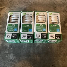 Lot of 4 Greenlite Lighting 13W/ELS-U 13 Watt 2700K Ultra Mini Spiral CFL Bulbs