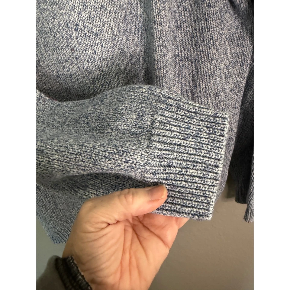 VTG Paul Stuart Raglan Sweater L Blue Cotton Preppy Grandpa Cozy Old Money ITALY - Image 3 of 4