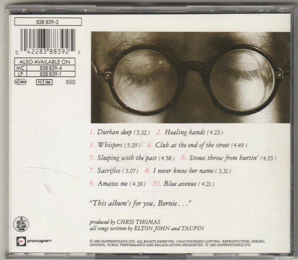 ✪ ELTON JOHN - SLEEPING WITH THE PAST, Phonogram 838 839-2 CD TOP NM/VG+ - Bild 2 von 3