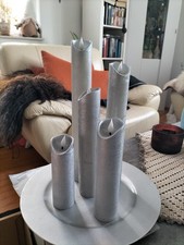 5 Große LED Kerzen mit Demoteller Batteriebetrieben