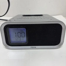 iHome iH22s Alarm Clock Speaker System for Ipod/iPhone Dock (silver) EUC