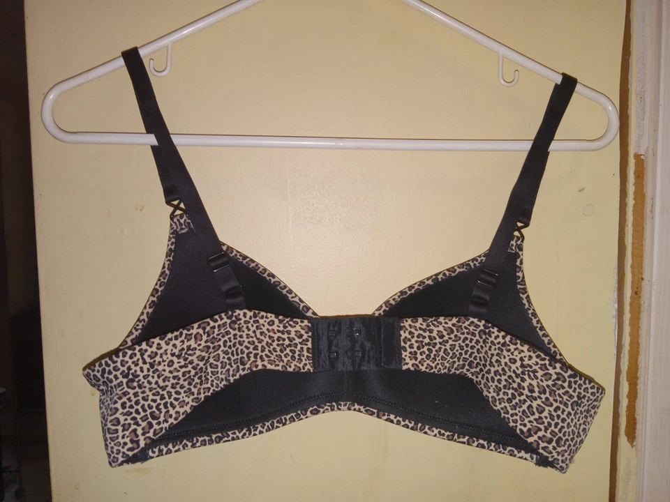 Camiseta inalámbrica Warners marrón con estampado de leopardo sujetador para mujer talla 36A Foto 4 de 4