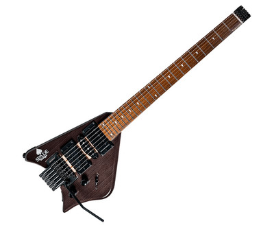 Bootlegger Guitar Spade 25.5'' Headless Guitar Black HSH, Floating Tremolo + Case