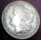 1883  MORGAN SILVER DOLLAR .....  AU.....MIN. BID .01 & NO RESERVE!