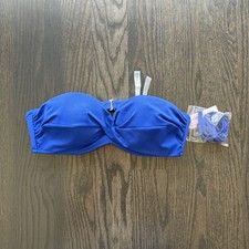 Victoria s Secret 34D Blue Bandeau Twist Swimsuit Top