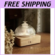 200ml Glass Dome Diffuser - Wood Base, Timer, 7 Color Light