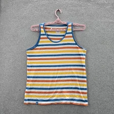 Dutch Bros Coffee Men Tank Top SMALL Multicolor Striped Sleeveless