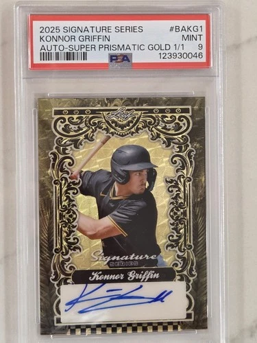 2025 Leaf Signature Series KONNOR GRIFFIN RC Auto Super Prismatic Gold 1/1 PSA 9