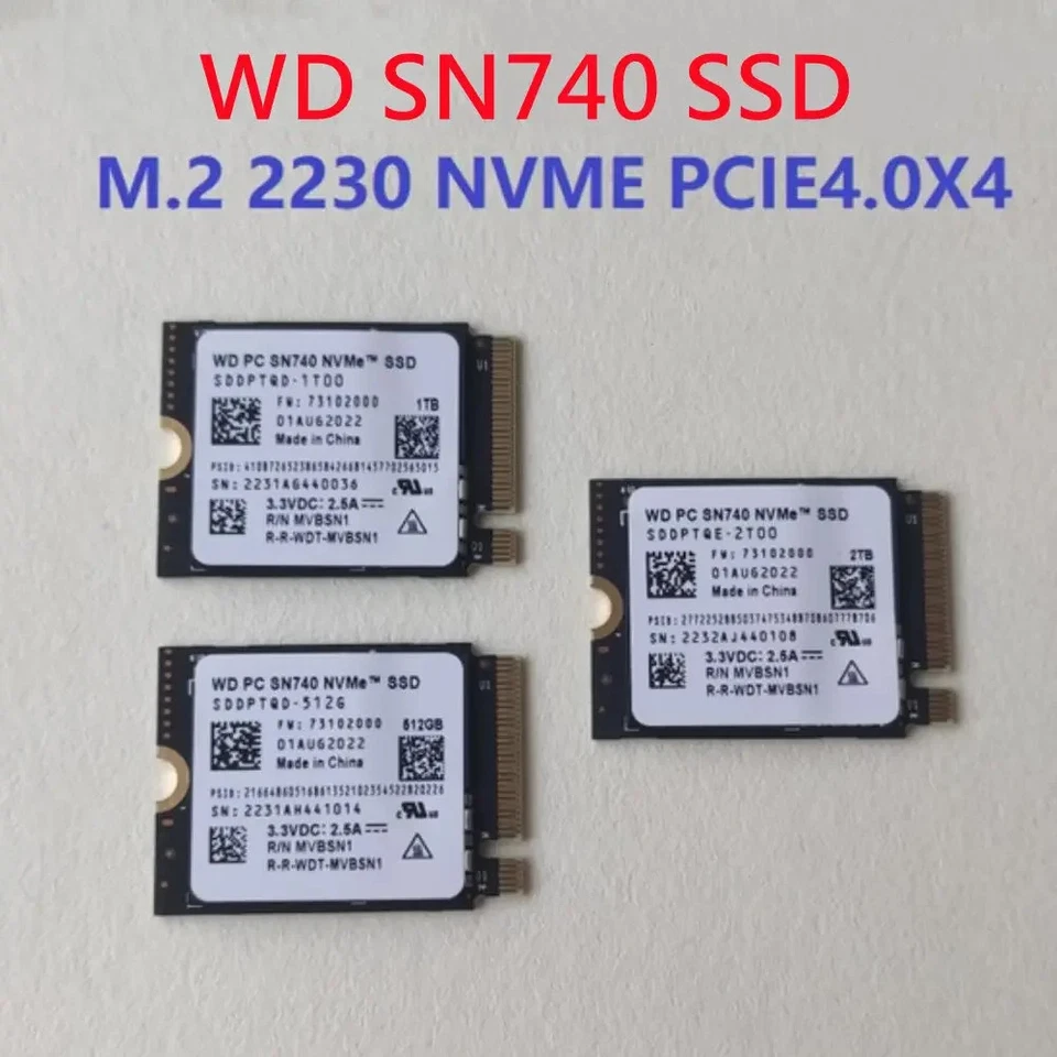 Western Digital SN740 1TB M.2 SSD 2230 NVMe PCIe Gen 4x4 SSD Para Microsoft SSD - Image 3 of 4