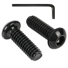 60 Pcs 1/4-20 X 3/4" Button Head Socket Cap Bolts Screws Stainless Steel Black