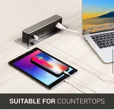 Link2Home 3-Outlets Space Saver Pop Up Socket, Receptacle Power Cover Box