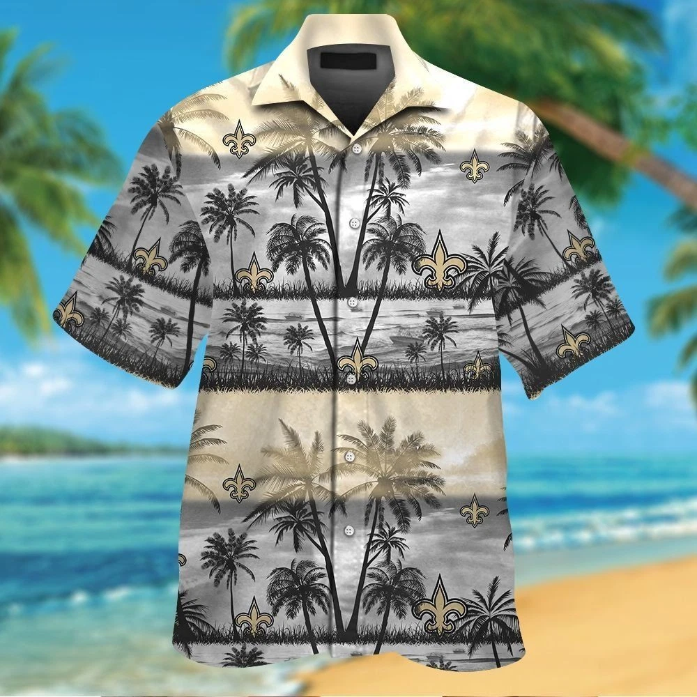 New Orleans Short Sleeve Button Up Tropical Hawaiian Shirt VER025
